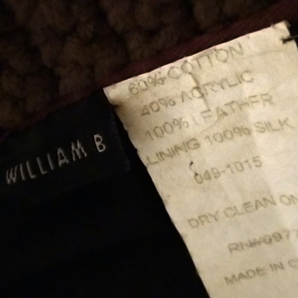 William B Vintage Fall Coat Crochet & Suede Leather / Silk Lined / Sz S / Brown - Picture 14 of 17